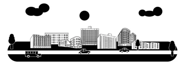 Illustration Stil Flacher Gestaltung Zum Thema Stadtbild — Stockvektor