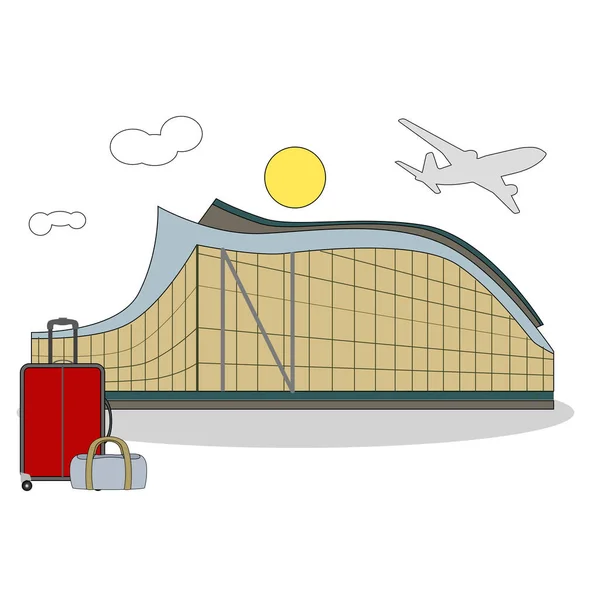 Ilustracja Stylu Płaskiej Konstrukcji Temat Podróży Lotnisk — Wektor stockowy