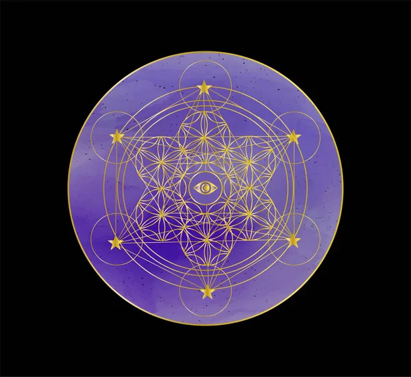 Illustration Mandala Mit Schönen Aquarellen Zum Thema Yoga — Stockvektor