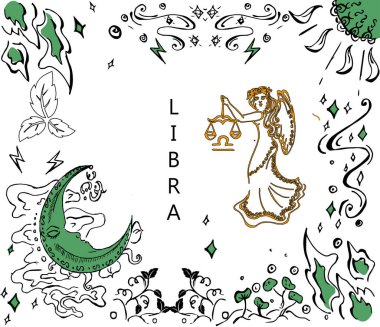 Çizim - zodyak işareti el çizimi stili.