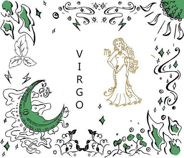 Illustration Signe Zodiaque Style Dessiné Main — Image vectorielle