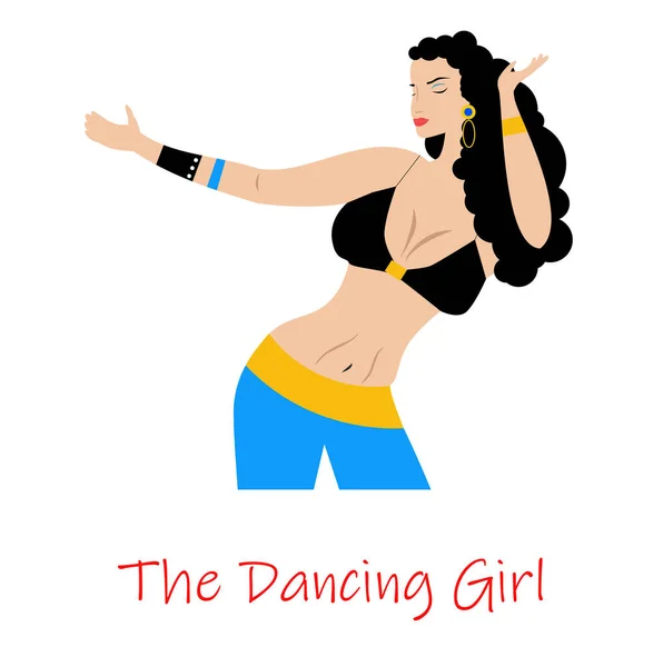 Illustration Mit Einem Tanzenden Mädchen Modernen Stil — Stockvektor