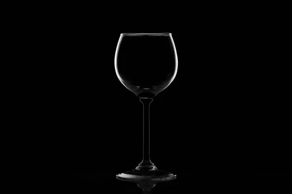 Wine Glass Empty Glass Black Background — Stock Photo, Image