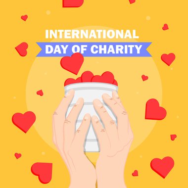 Uluslararası Yardım Günü Vektör Whit elleri