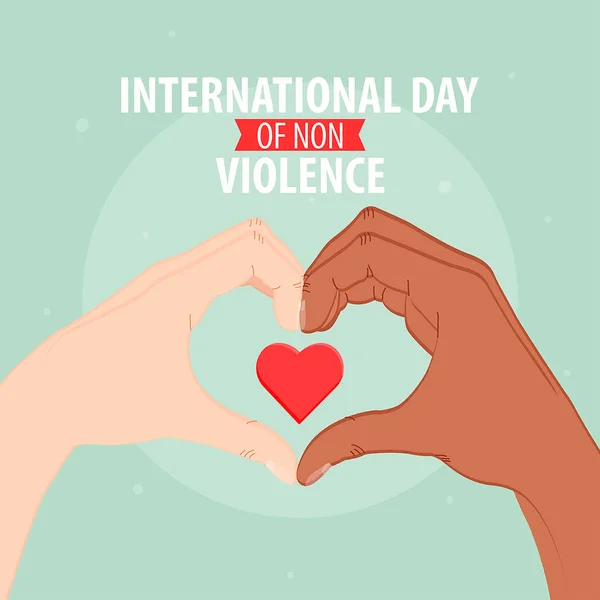 Şiddet içermeyen vektör, kalp oluşturan iki el.