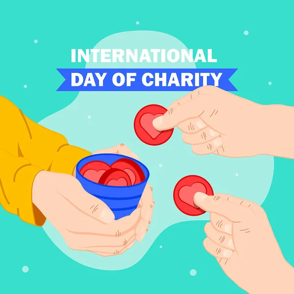 Uluslararası bağış günü kalpler ve paralarla