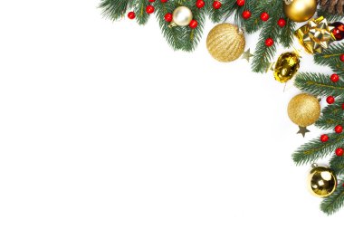 İzole edilmiş beyaz arka planda Noel süslemesi