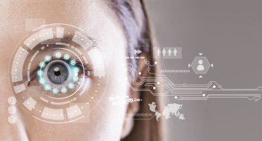 Close-Up kadının mavi göz