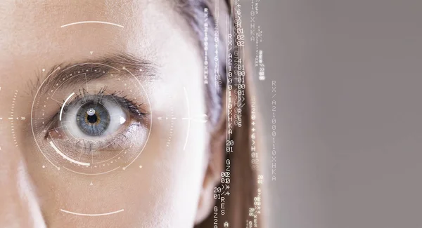 Close-up of woman's blue eye — Stock Photo, Image