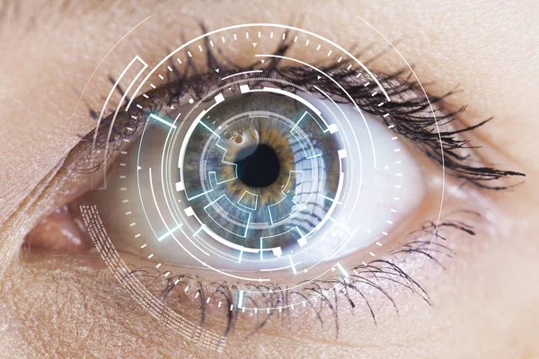 Eye viewing digital information — Stock Photo, Image