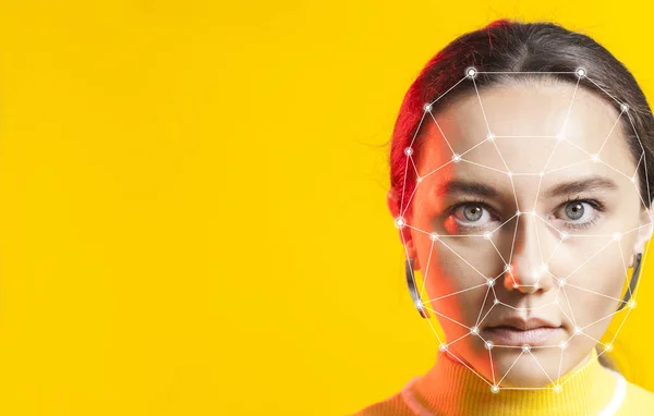 Biometric face detection — Stock Photo, Image