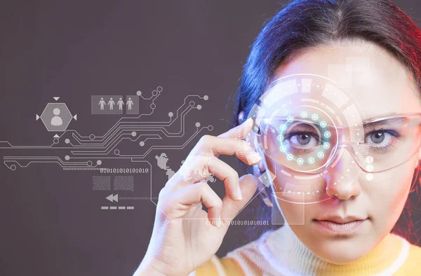 Occhiali intelligenti futuristici — Foto Stock