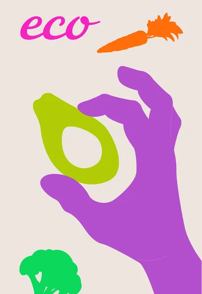 Mano Mostrando Gesto Okey Verduras Simple Ilustración Vectorial Moderna Dibujos — Vector de stock