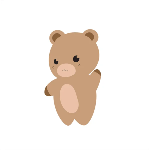 Netter Vektor Teddybär Auf Einem Isolierten Weißen Hintergrund Eine Zeichentrickfigur — Stockvektor