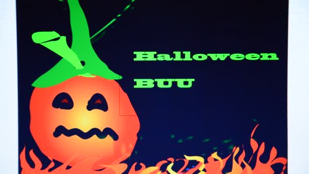 Bellissimo Sfondo Illustrazione Halloween Con Zucca — Video Stock