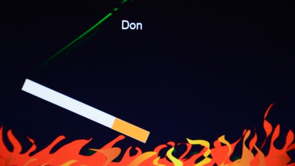 不要吸烟 不要吸毒 避免饮酒 用香烟和燃烧的火焰保持健康 — 图库视频影像