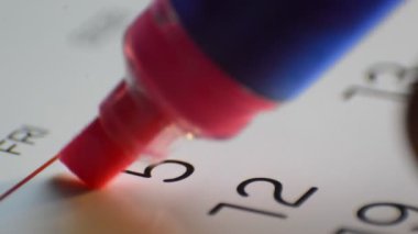 Takvimde, closeup tarihi pazarlama.