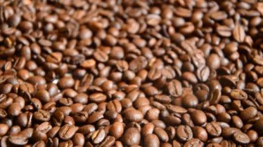 Kahve çekirdekleri, yakın çekim, arka plan dokusu.