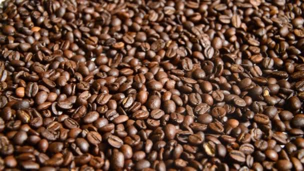 Ziarna Kawy Zbliżenie Tekstura Tła — Wideo stockowe