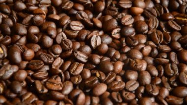 Kahve çekirdekleri, yakın çekim, arka plan dokusu.