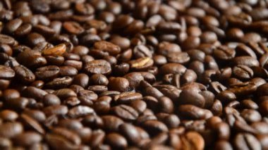 Kahve çekirdekleri, yakın çekim, arka plan dokusu.