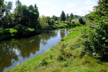 Nehir, yeşil ağaçların yansımasıdır.