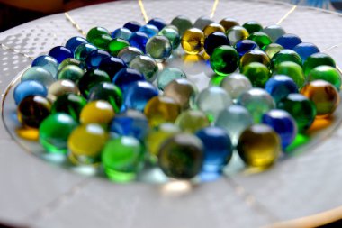 Cam çok renkli toplar makro arkaplan