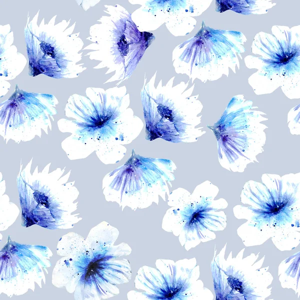 seamless pattern  watercolor flowers