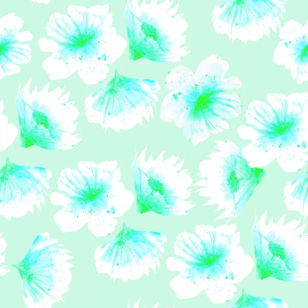 seamless pattern  watercolor flowers
