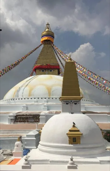 Boudhanath Sztúpa Katmandu Nepál Található Mintegy Központtól Katmandu Északkeleti Határában — Stock Fotó