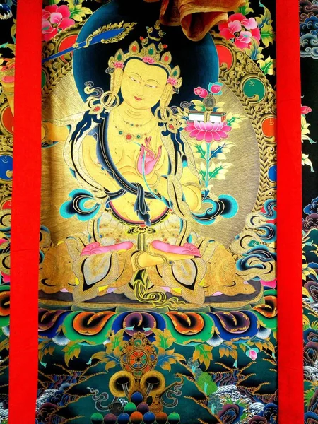 Manjusri Bodhisattva Associerad Med Prajna Insikt Mahayana Vajrayana Buddhismen Sanskirt — Stockfoto