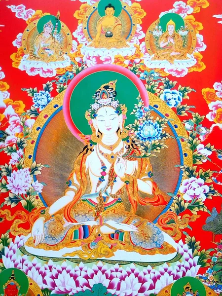 Tanrıça Beyaz Tara Jetsun Dolma Bilinen Bir Ermiş Genellikle Tibet — Stok fotoğraf