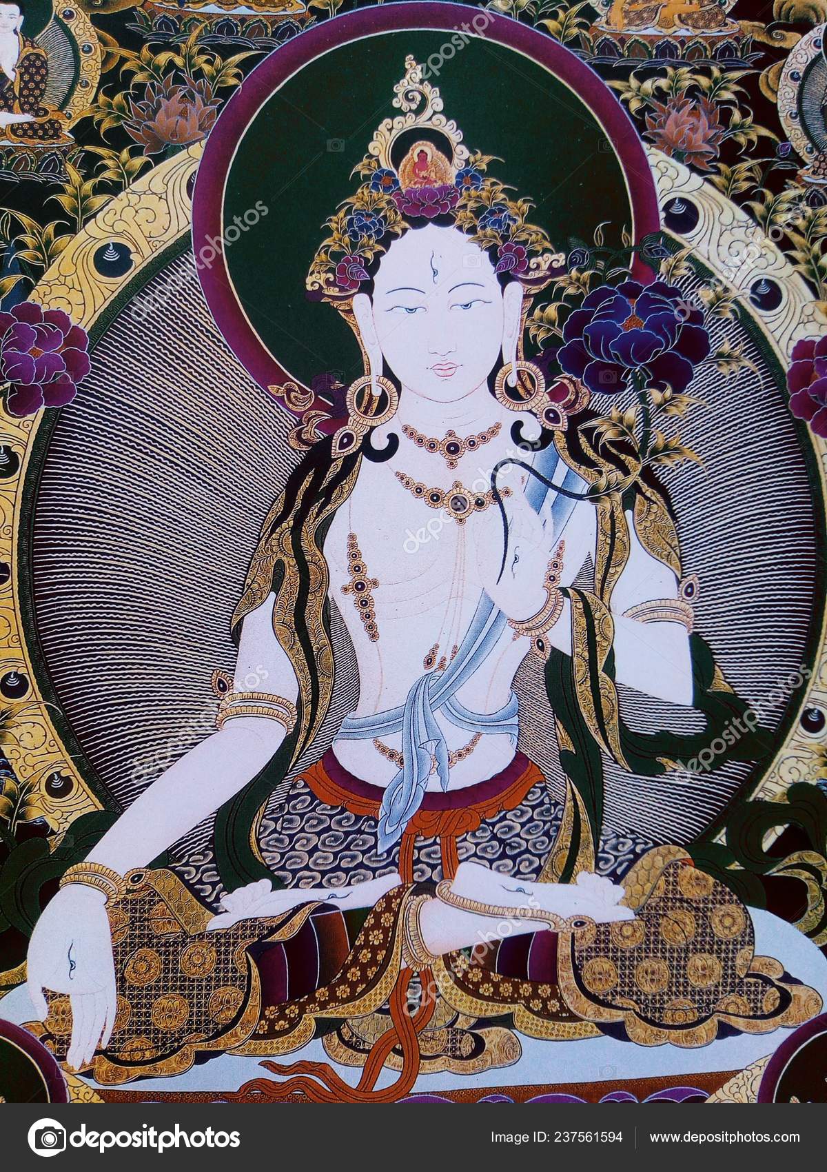 Ар'я Вайт Тара Також Відома Джецун Дольма Тибетському Буддизмі Вона –  Стокове редакційне фото © Waikeat #237561594