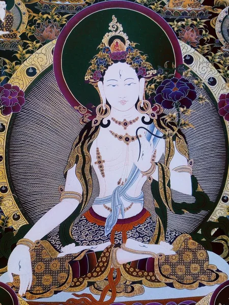 Arya White Tara Också Känd Som Jetsun Dolma Tibetansk Buddhism — Stockfoto