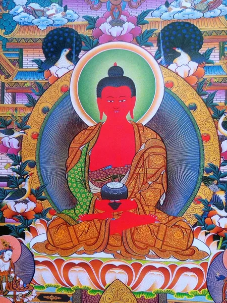 아미타불 부처님 Amida Amitayus 대승불교의 경전에 따르면 거룩한 부처님입니다 아미타불은 — 스톡 사진