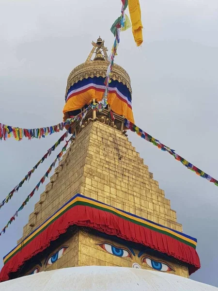 Boudhanath Sztúpa Katmandu Nepál Található Mintegy Központtól Katmandu Északkeleti Határában — Stock Fotó