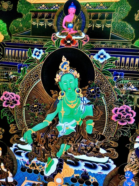 Green Tara Female Buddha Bodhisattva She One Most Known Goddesses — Stock Photo, Image