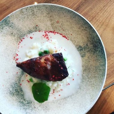 Izgara dory balık bazı fragant susam oilis ile marine edilir ve canlı bir yeşil fasulye salatası ve tuz ve karabiber tutam ile eşleştirilmiş yeşil fasulye, domates, soğan, sarımsak, adaçayı ve atmak iyi ekleyin.