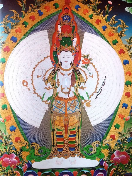 Merhametin Avalokiteshvara Bodhisattva Tibet Başlıca Koruyucu Tanrısıdır Aydınlanmış Bir Varlık — Stok fotoğraf
