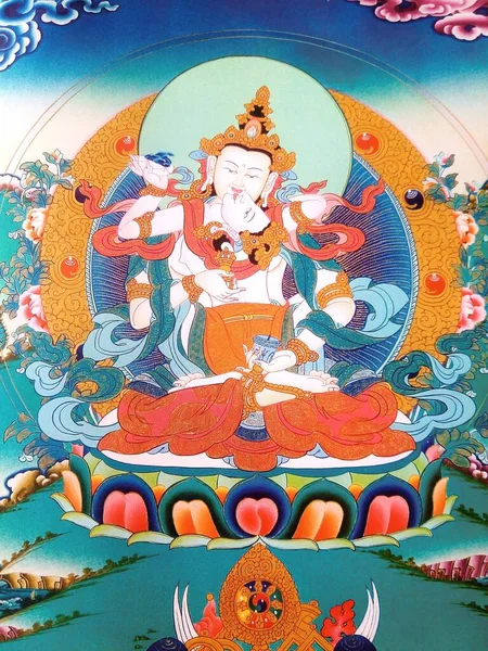 Boeddha Vajrasattva Dorje Sems Dpa Beoefening Een Tantrische Meditatie Gedaan — Stockfoto