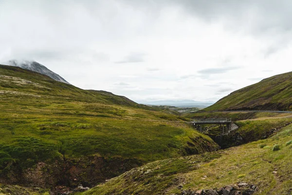 Εγκαταλελειμμένη Γέφυρα Στη Βόρεια Ισλανδία Μια Νεφελώδη Ημέρα — Φωτογραφία Αρχείου