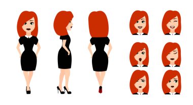   Siyah elbiseli kadın karakter