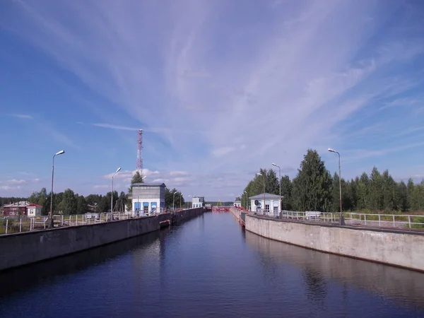 Belomorkanal Kanał Belomoro Bałtycki Rosja Karelia Lato Zamki — Zdjęcie stockowe