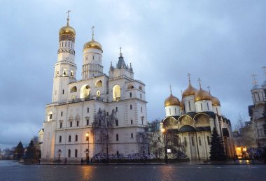 Moskova Kremlin 'de bir kış akşamı