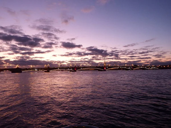 Saint Petersburg View Neva River Autumn Evening — Stock Photo, Image