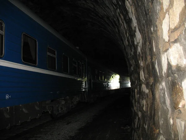 Circum Baikal Järnväg Ett Tåg Tunnel — Stockfoto