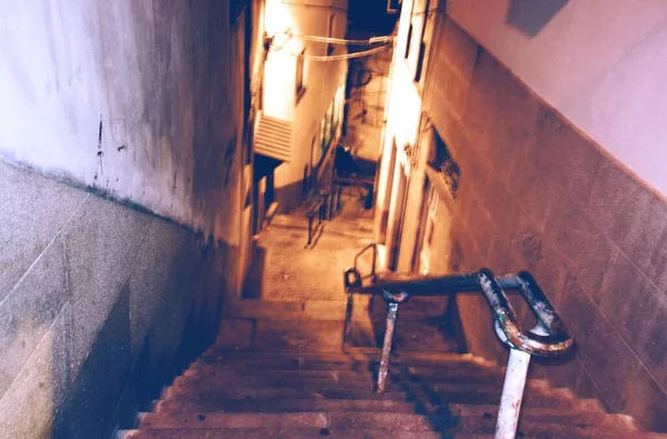 Covilh Portekiz Geceleri Eski Kasaba Sokakları — Stok fotoğraf