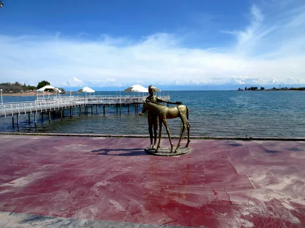 Kirgistan Jezioro Issyk Kul Cholpon Ata Brzegi Plaże Widoki — Zdjęcie stockowe