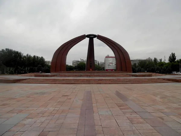 Kirguistán Biskek Plazas Centrales Ciudad — Foto de Stock