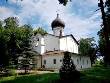 Rusya, Pskov bölgesi, küçük Gdov kasabası, antik kale, kilise